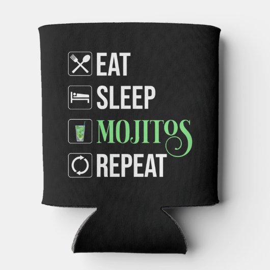 Rafraîchisseur Pour Canette Mangez des mojitos du sommeil Répéter (Dos)