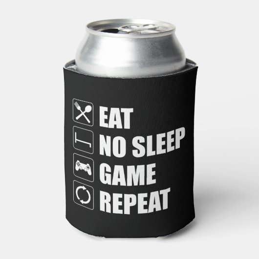 Rafraîchisseur Pour Canette Mangez, Pas De Sommeil, Jeu, Répéter - Drôle Joueu (Can devant)