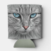 Rafraîchisseur Pour Canette Maquereau gris chat avec les yeux bleus (Dos)