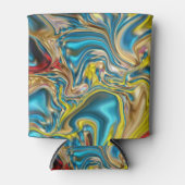 Rafraîchisseur Pour Canette marbre abstrait tourbillons jaune turquoise bleu t (Devant)