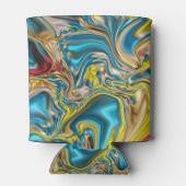 Rafraîchisseur Pour Canette marbre abstrait tourbillons jaune turquoise bleu t (Dos)