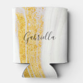 Rafraîchisseur Pour Canette Marbre blanc Parties scintillant d'or (Dos)