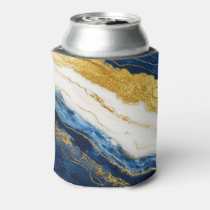 Rafraîchisseur Pour Canette Marbre bleu marine de luxe et feuille d'or