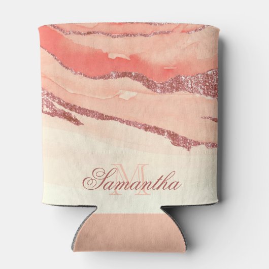 Rafraîchisseur Pour Canette Marbre et Parties scintillant or rose (Dos)