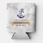 Rafraîchisseur Pour Canette Marbre gris Ancre bateau nautique peut refroidir (Devant)