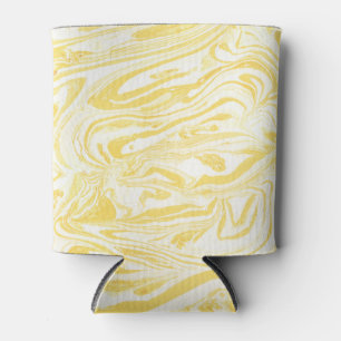 Rafraîchisseur Pour Canette Marbre jaune élégant : Texture dessinée à la main