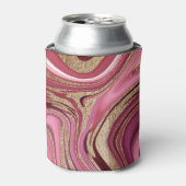 Rafraîchisseur Pour Canette Marbre liquide : Rouge or Abstrait. (Can devant)