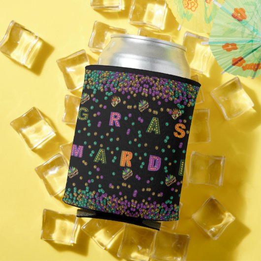 Rafraîchisseur Pour Canette Mardi Gras Motif moderne (Été in situ)