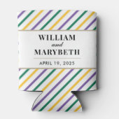 Rafraîchisseur Pour Canette Mardi Gras Stripe Mariage (Dos)