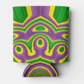 Rafraîchisseur Pour Canette Mardi Gras Vert Jaune violet Motif Mandala (Devant)