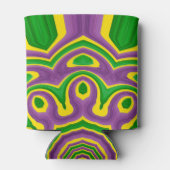 Rafraîchisseur Pour Canette Mardi Gras Vert Jaune violet Motif Mandala (Dos)