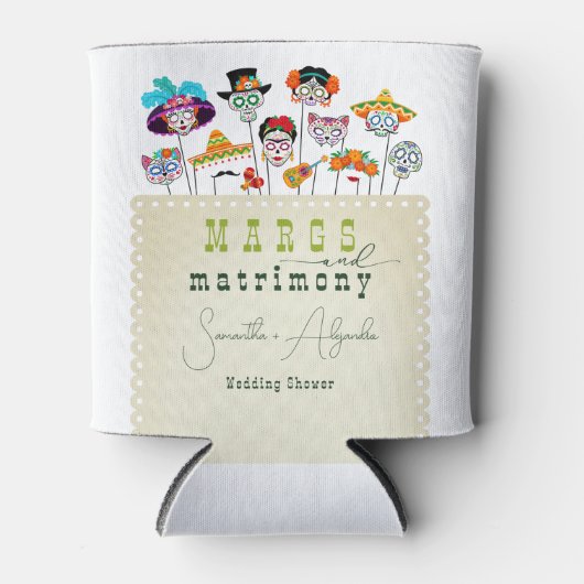 Rafraîchisseur Pour Canette Margs & Mariage Fiesta Mexicaine Couples Douche (Devant)