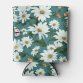 Rafraîchisseur Pour Canette Marguerites blanches et papillons (Devant)