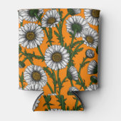 Rafraîchisseur Pour Canette Marguerites sur orange (Devant)