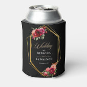 Rafraîchisseur Pour Canette Mariage à fleurs noir rouge chic (Can Dos)