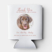 Rafraîchisseur Pour Canette Mariage animal moderne Rose Gold Chien Merci photo (Dos)