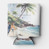 Rafraîchisseur Pour Canette Mariage aquarelle Couple Mariage (Devant)