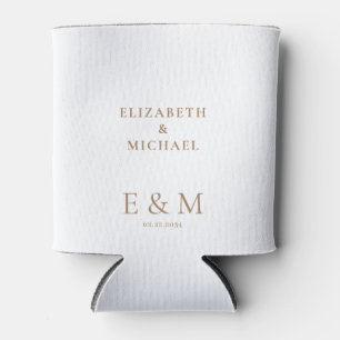 Rafraîchisseur Pour Canette Mariage blanc de texte or personnalisé