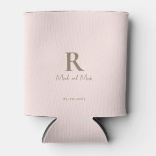 Rafraîchisseur Pour Canette Mariage Blush & Gold Monogram