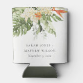 Rafraîchisseur Pour Canette Mariage botanique vert orange tropical (Dos)