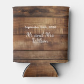 Rafraîchisseur Pour Canette Mariage campagnard photo Rustic Wood Couples (Devant)