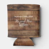 Rafraîchisseur Pour Canette Mariage campagnard photo Rustic Wood Couples (Dos)