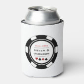 Rafraîchisseur Pour Canette Mariage Casino Poker Chip Black White Vegas (Can devant)