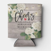 Rafraîchisseur Pour Canette Mariage Cheers to Love Hydrangea String bois clair (Devant)