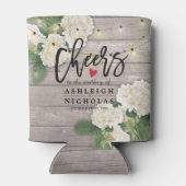 Rafraîchisseur Pour Canette Mariage Cheers to Love Hydrangea String bois clair (Dos)