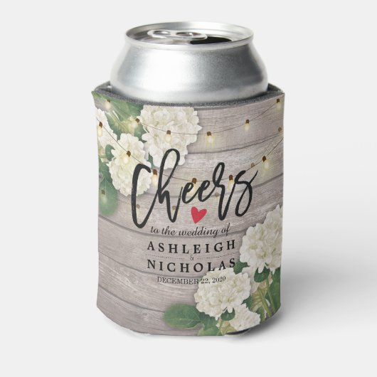 Rafraîchisseur Pour Canette Mariage Cheers to Love Hydrangea String bois clair (Can Dos)