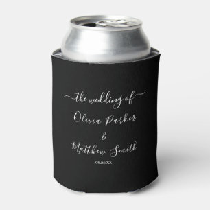 Rafraîchisseur Pour Canette Mariage classique noir minimal élégant