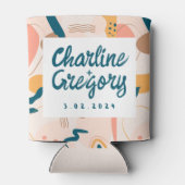 Rafraîchisseur Pour Canette Mariage coloré d'écriture moderne (Dos)