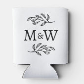 Rafraîchisseur Pour Canette Mariage Couple Monogramme Élégant Botanique (Dos)