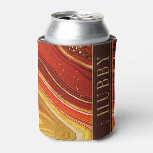 Rafraîchisseur Pour Canette Mariage d'agrégation Abstrait Hubby Hot Orange ID8 (Can devant)