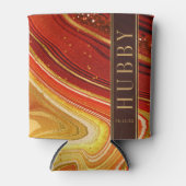 Rafraîchisseur Pour Canette Mariage d'agrégation Abstrait Hubby Hot Orange ID8 (Devant)