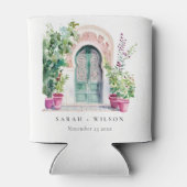 Rafraîchisseur Pour Canette Mariage d'aquarelle de porte marocaine tropicale (Dos)