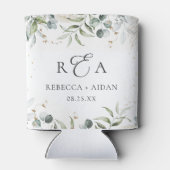 Rafraîchisseur Pour Canette Mariage d'aquarelle fleurie verte (Dos)