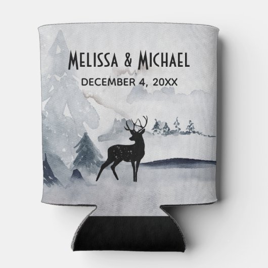 Rafraîchisseur Pour Canette Mariage d'aquarelle gris-rustique (Dos)