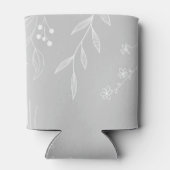 Rafraîchisseur Pour Canette Mariage de Boho Floral Blanc Argent (Dos)