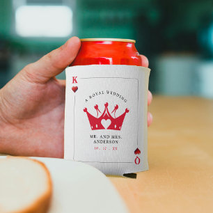 Rafraîchisseur Pour Canette Mariage de carte de poker King & Queen of Hearts C