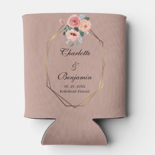 Rafraîchisseur Pour Canette Mariage de chien d'aquarelle mignonne (Dos)