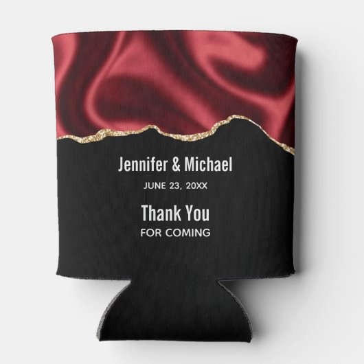 Rafraîchisseur Pour Canette Mariage de conception abstraite du glam rouge fonc (Dos)