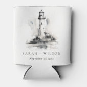 Rafraîchisseur Pour Canette Mariage de croquis noir et blanc (Devant)