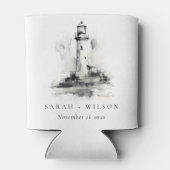 Rafraîchisseur Pour Canette Mariage de croquis noir et blanc (Dos)