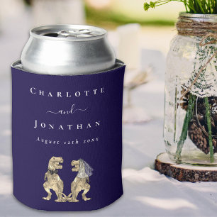 Rafraîchisseur Pour Canette Mariage de Dinosaures Navy Bleu & Blanc Personnali