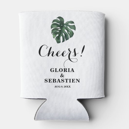 Rafraîchisseur Pour Canette Mariage de feuille de palme tropicale (Dos)