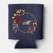 Rafraîchisseur Pour Canette Mariage de marine chic bordeaux et or (Devant)