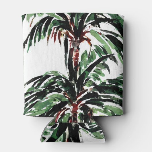 Rafraîchisseur Pour Canette Mariage de plage de palmiers peints rustiques (Dos)