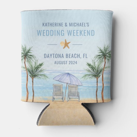 Rafraîchisseur Pour Canette Mariage de plage personnalisé peut refroidir (Devant)