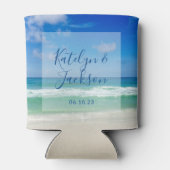 Rafraîchisseur Pour Canette Mariage de plage tropicale Océan personnalisé (Dos)